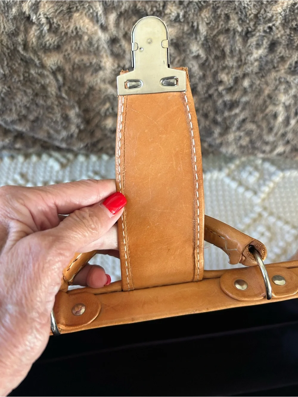 Chaco Tan Leather Messenger Bag with Adjustable Detachable Strap